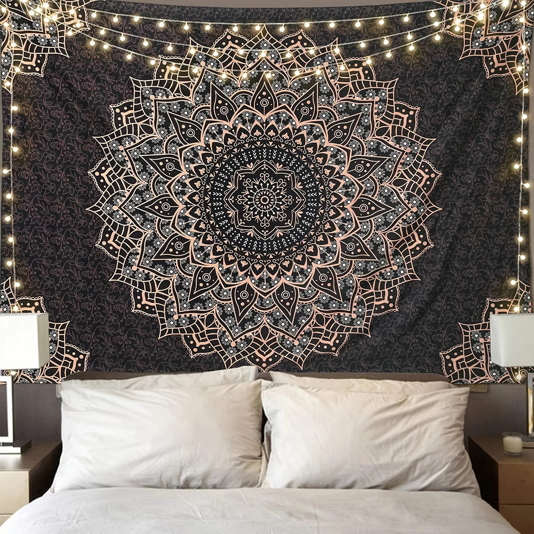 Black Mandala Tapestry – Aesthetic Wall Decor for Any Room or Special Occasion