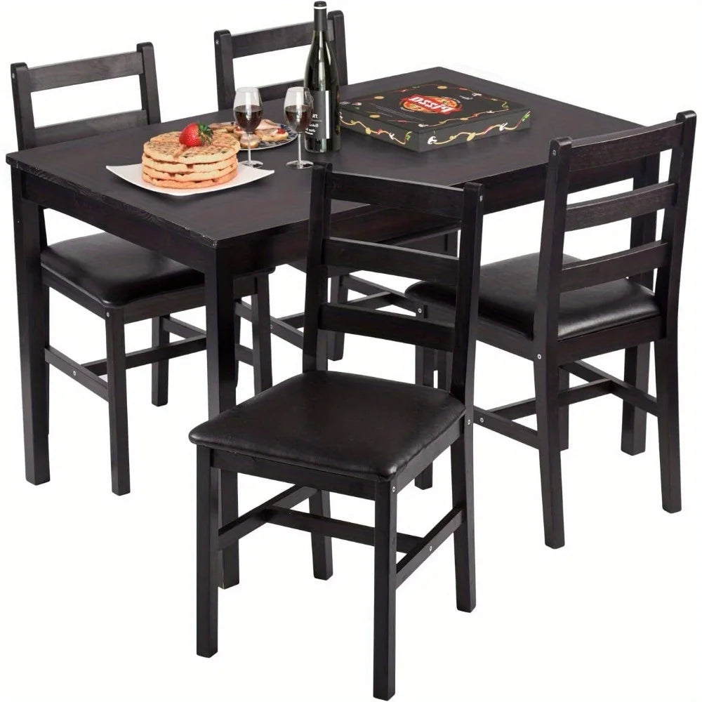 Wooden Kitchen & Dining Table Set – Elegant 100% Solid Wood Construction