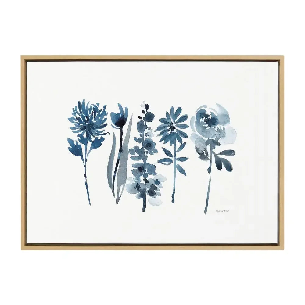 Blue Floral Canvas Wall Art – "Blue Blooms" by Patricia Shaw