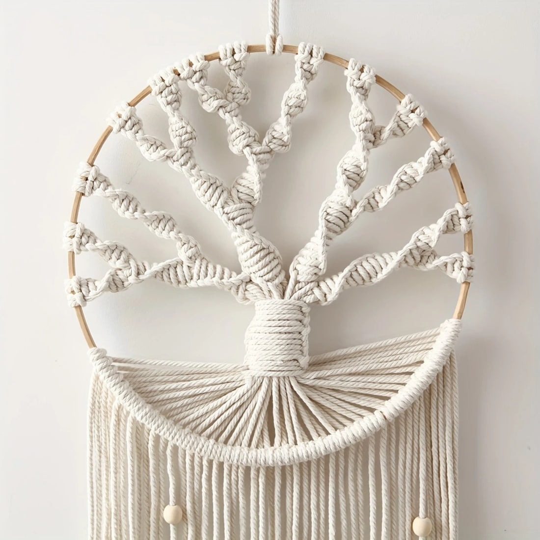 Tree Of Life Dream Catcher Tapestry – Bohemian Handwoven Wall Hanging with Tassels