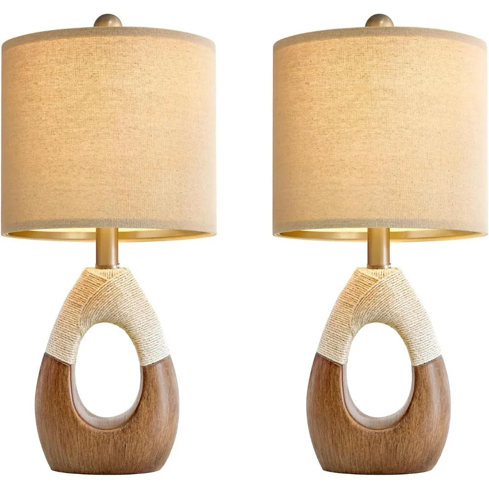 OYEARS Boho Table Lamps – Rustic Elegance in a Set of 2