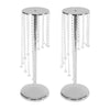 2pcs Modern Luxury Crystal Flower Vase Stand – 27.6-Inch Tall Silver Centerpieces for Weddings and Events