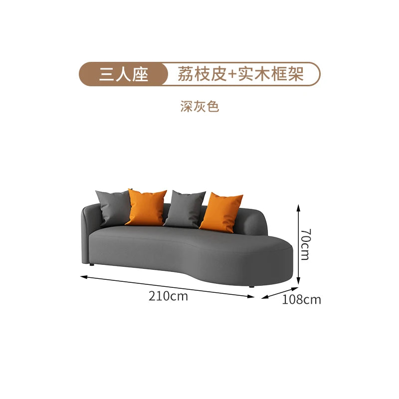 Salon Sofa - Modern Designer Ergonomic Leather Corner Sofa for Office and Home