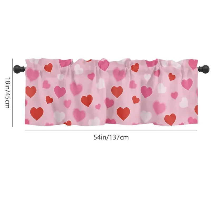 Valentine's Day Semi-Shaded Kitchen Curtain – Floral Printed Coffee Bay Half Curtain