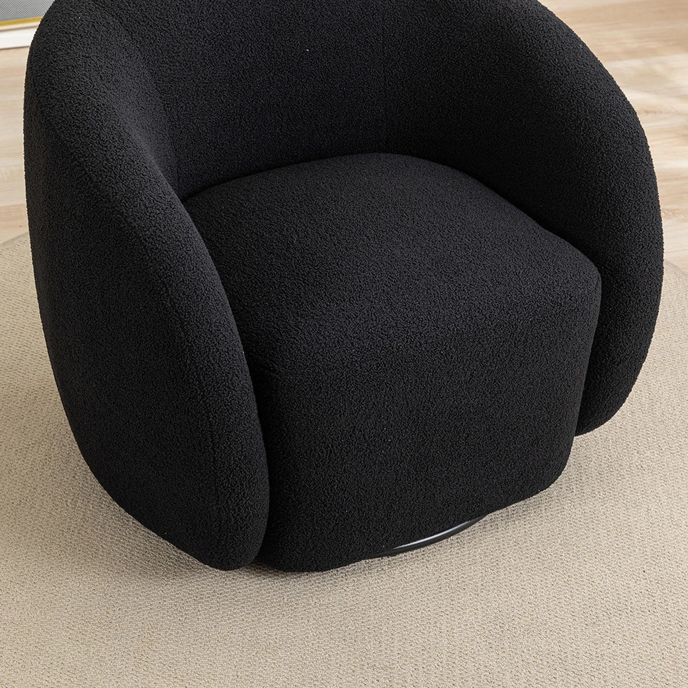 SEYNAR Modern Velvet Swivel Accent Armchair Set of 2 – Upholstered Round Barrel Chairs for Living Room