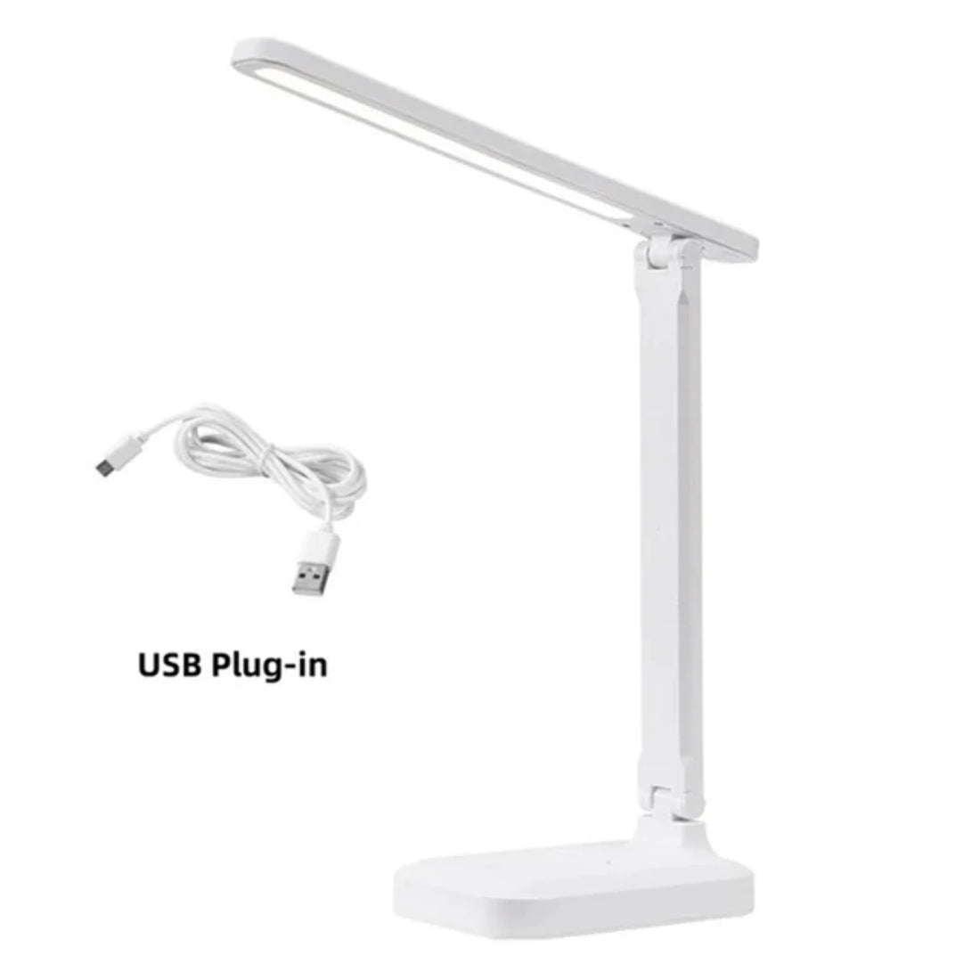 Enhanced Modern USB Chargeable LED Desk Lamp with Stepless Dimmable Settings - Convenient and Soothing Light for Bedside Reading