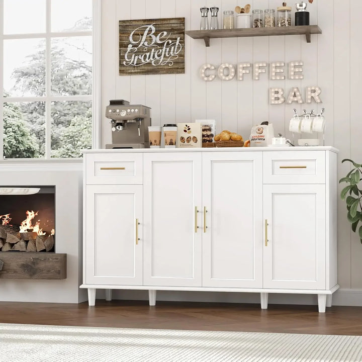 55" Modern Farmhouse Sideboard Buffet Cabinet with Storage