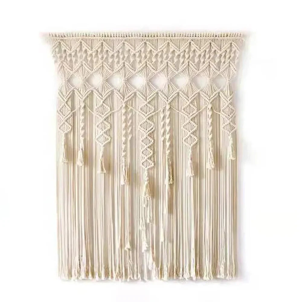 Cotton Macrame Wall Hanging Handmade Woven Tapestry – Boho Chic Art & Bohemian Decor