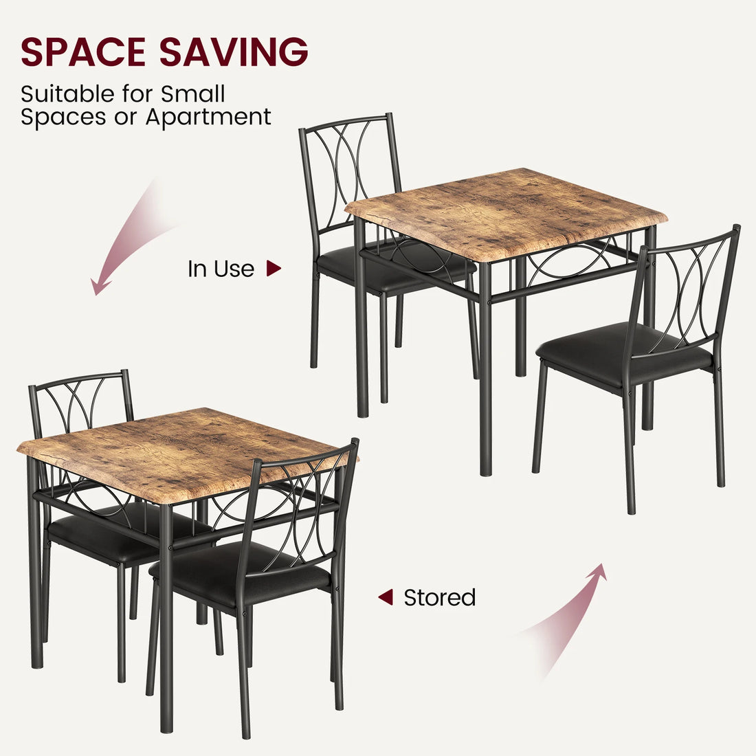 3-Piece Dining Table Set for 2 – Compact & Stylish Kitchen Table and Chairs