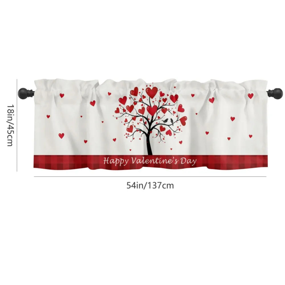 Valentine's Day Pastoral Country Decoration Curtain – Durable Kitchen Semi-Blackout Curtain