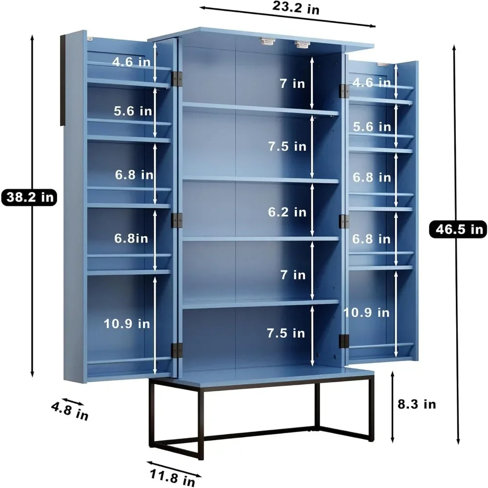 46" Modern Kitchen Food Storage Cabinet with 10 Drawers