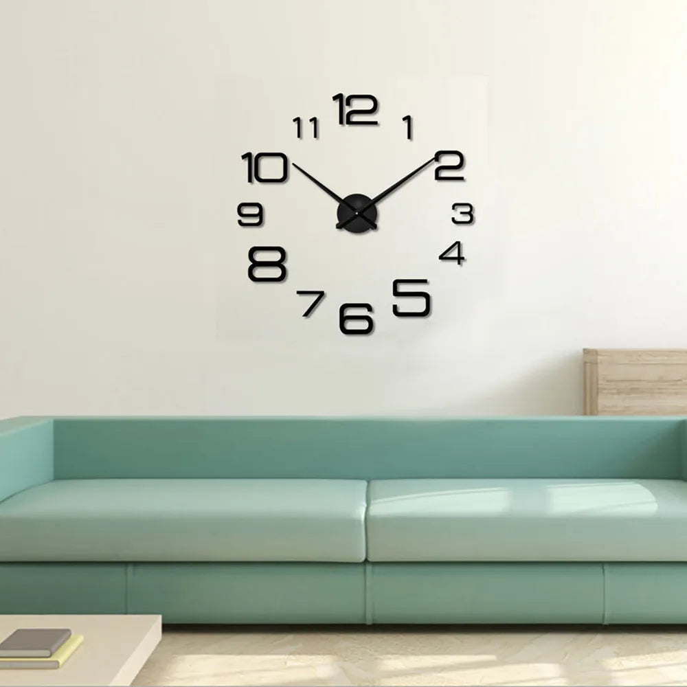 Creative Digital DIY Mirror Wall Clock – Modern Home Decoration Accessory