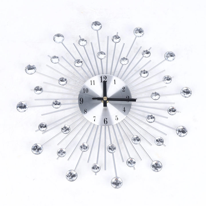 Modern Round Sunburst Wall Clock – Large Decorative Clock for Living Room