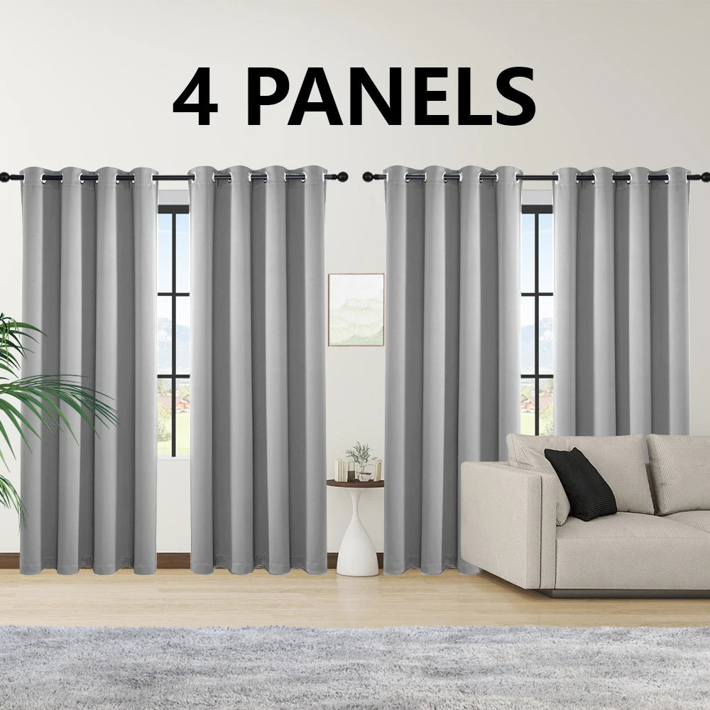 4 Blackout Curtains with Perforated Top – Perfect for Ultra Wide Windows