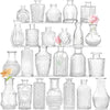 Bulk Pack of 24 Bud Vases – Vintage Clear Crystal Glass Mini Vases for Flowers