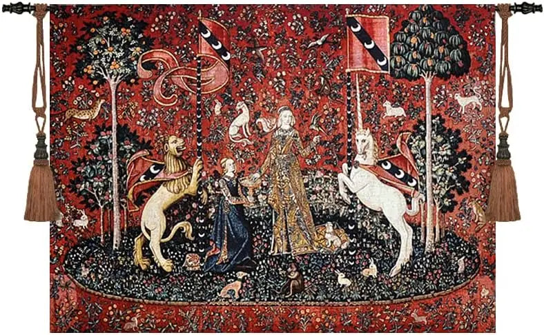 Large "TASTE" The Lady & Unicorn Medieval Tapestry Wall Hanging – Jacquard Weave