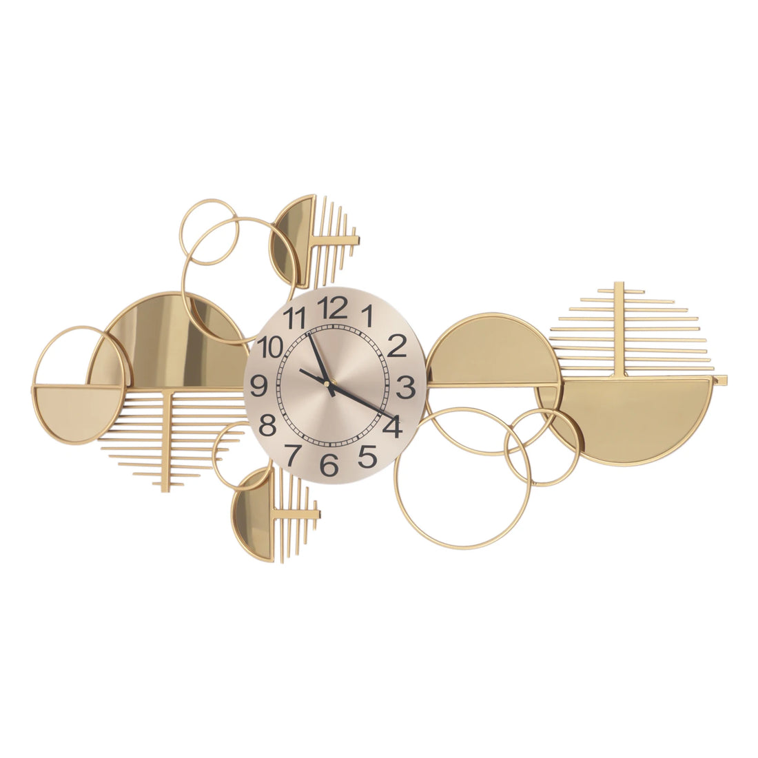 Large Golden Modern Minimalist Metal Wall Clock – Silent Decorative Timepiece for Living Room