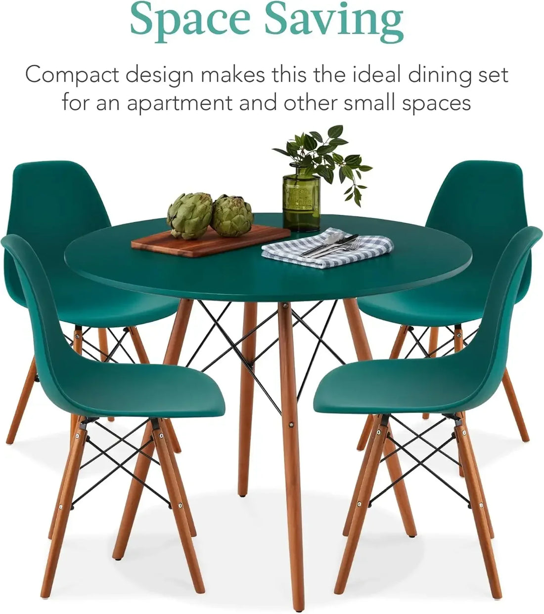 5-Piece Mid-Century Modern Dining Set – Compact & Stylish for Small Spaces