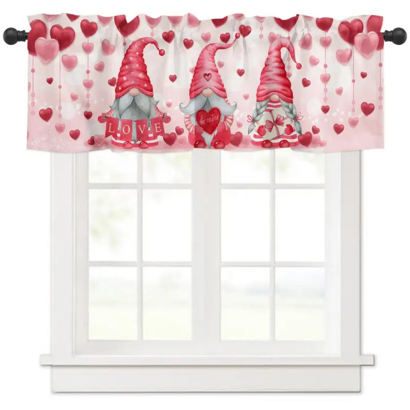 Valentine's Day Semi-Shaded Kitchen Curtain – Floral Printed Coffee Bay Half Curtain