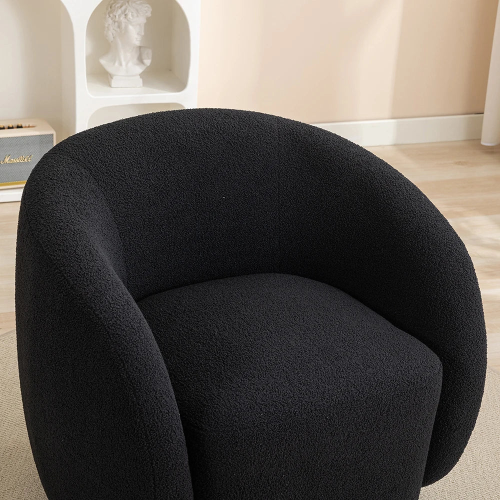 SEYNAR Modern Velvet 360 Degree Swivel Accent Armchair - Upholstered Round Barrel Chair