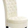 High-Back Chair Set of 2 – Retro Royal Button-Tufted Armless Throne Accent Chairs with Solid Wood Frame