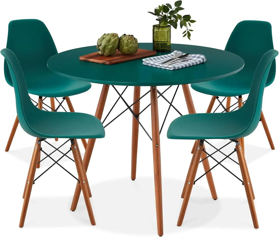 5-Piece Mid-Century Modern Dining Set – Compact & Stylish for Small Spaces