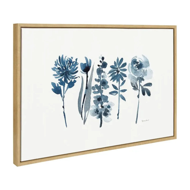 Blue Floral Canvas Wall Art – "Blue Blooms" by Patricia Shaw