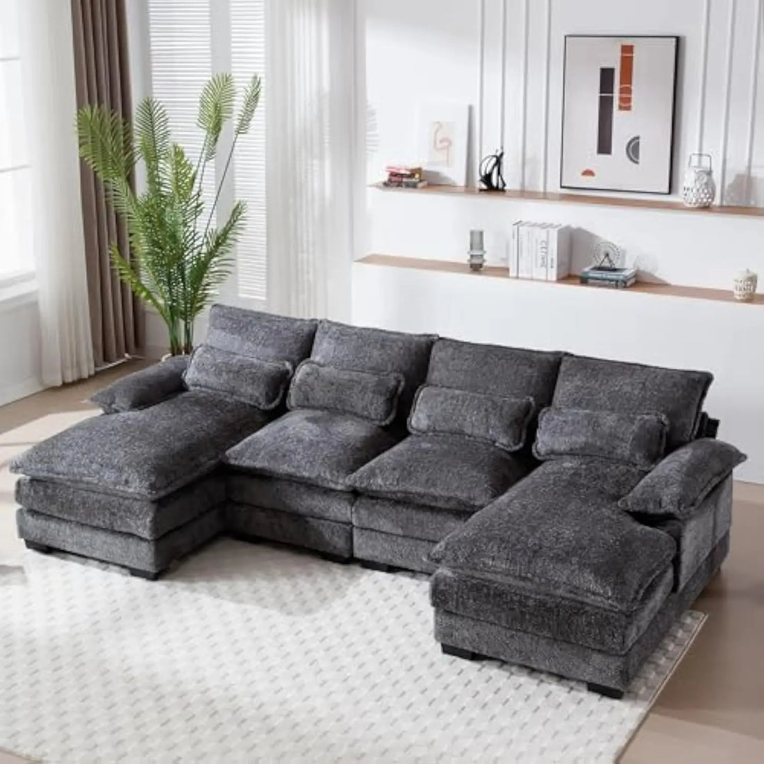 Modern Chenille U-Shaped Cloud Couch