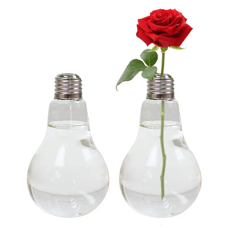 2/3pcs Light Bulb Flower Vase – Transparent Glass Vase for Desktop Hydroponics