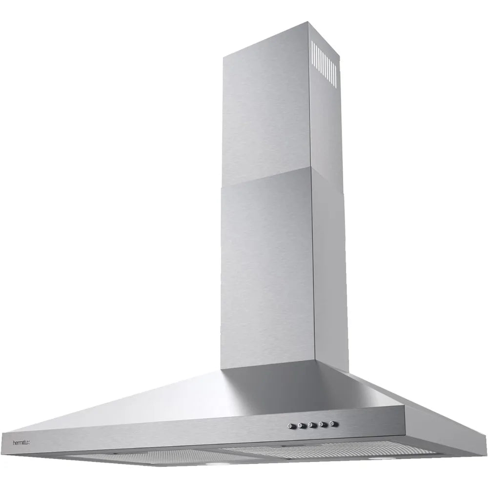 Range Hood 30 inch Stainless Steel, Wall Mount Vent Hood for Kitchen with Charcoal Filter, Range Hoods with Ducted