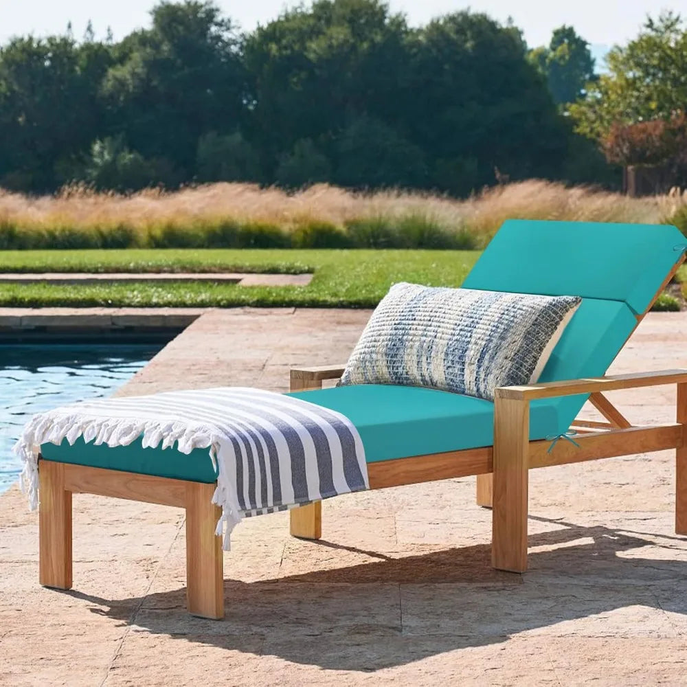 Outdoor Chaise Lounge Cushion – Waterproof Patio Chair Cushion (72in L x 21in W x 3in D) for Lawn & Poolside Furniture