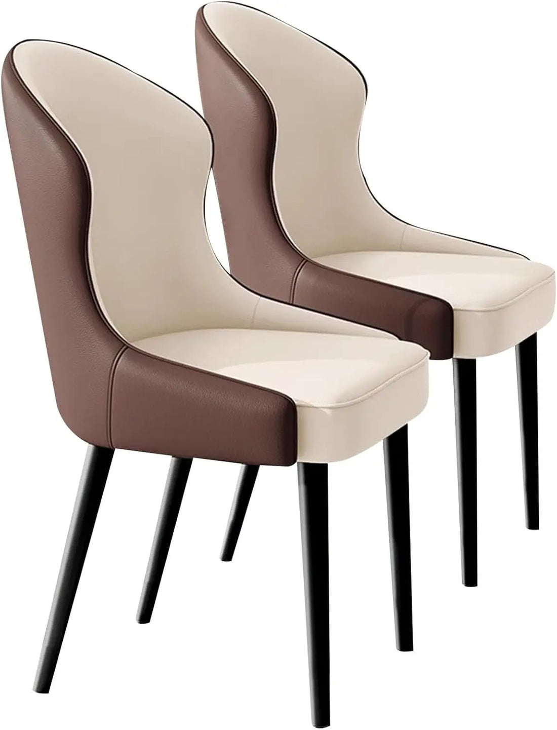 Chairs Set of 2 – PU Leather Kitchen Chairs with Metal Legs for Dining Room, Kitchen, and Guest Seating