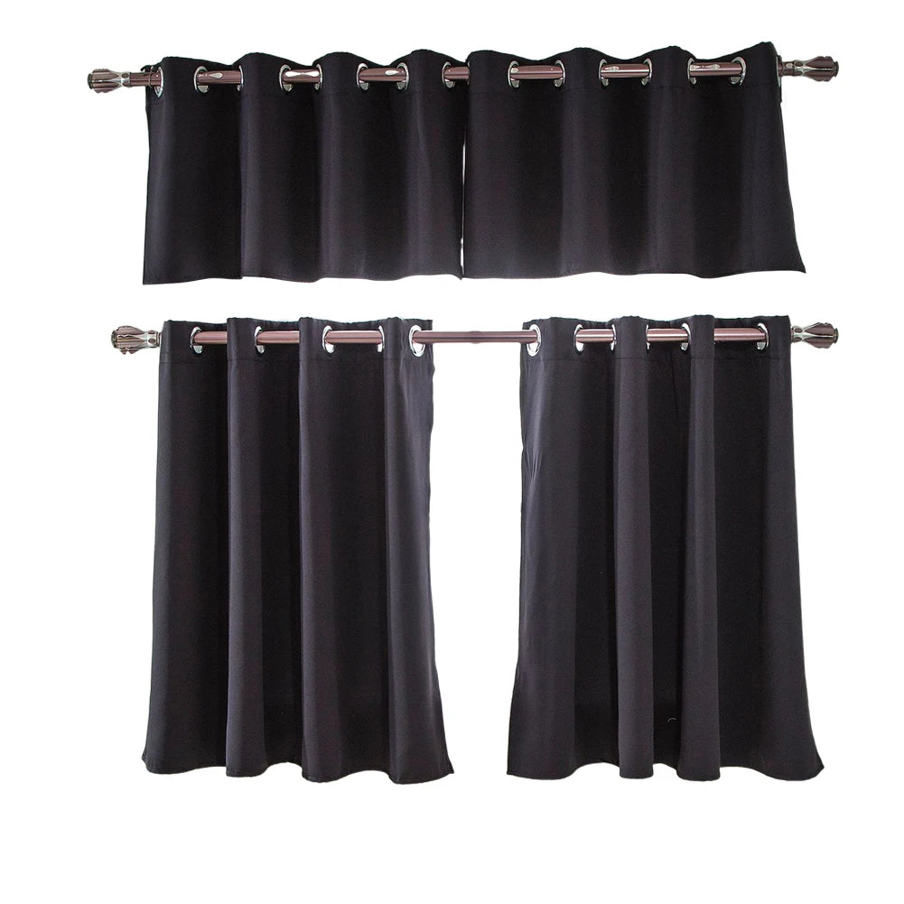 Kitchen Blackout Curtains – Heat and Light Blocking Short Drapes for Living Room and Bedroom