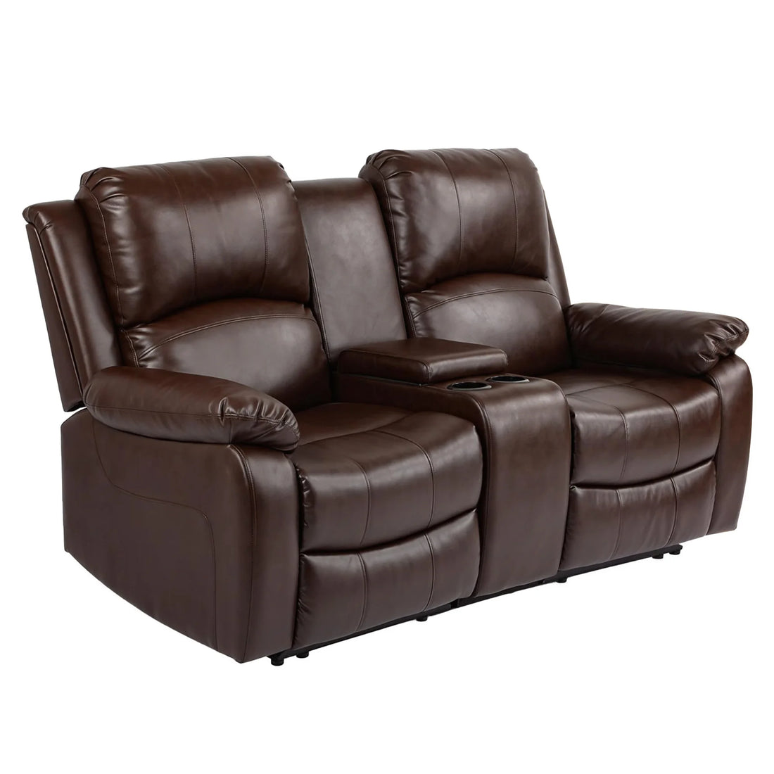 PU Leather Recliner Sofa Love Seat - Chocolate Color