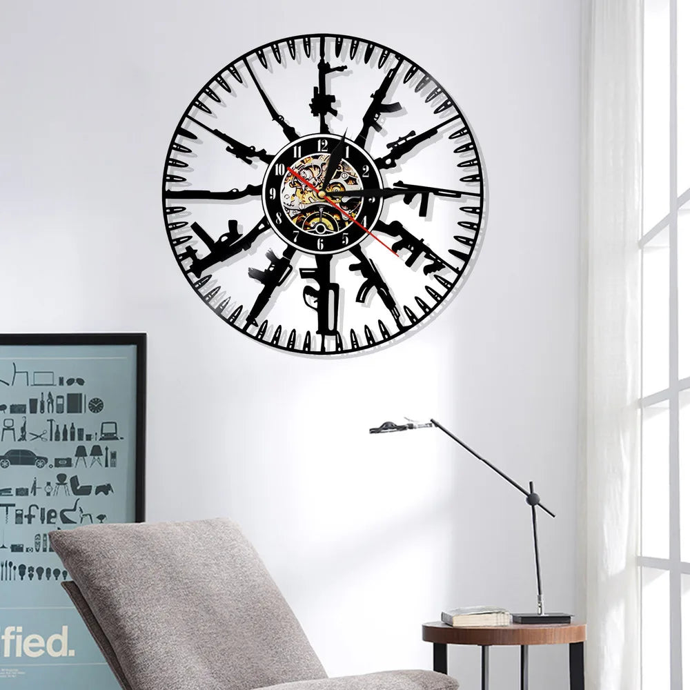 Modern Vinyl Record Wall Clock – Unique Wall Mounted Décor for Bar, Cafe, and Home