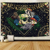 Large Skull Tapestry with Colorful Mushroom Design – Starry Aesthetic Wall Hanging