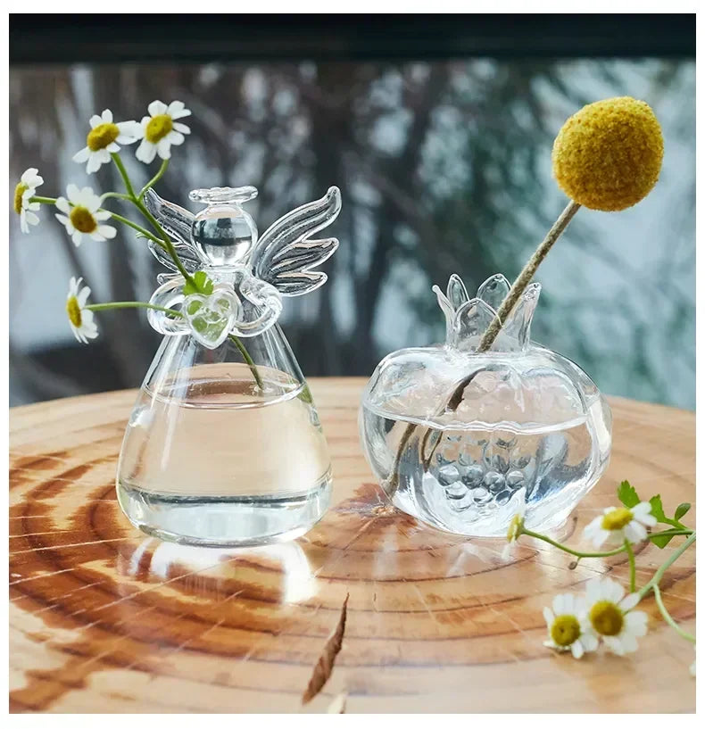 Creative Transparent Angel Hydroponic Vase – Modern Glass Flowerpot for Home Décor