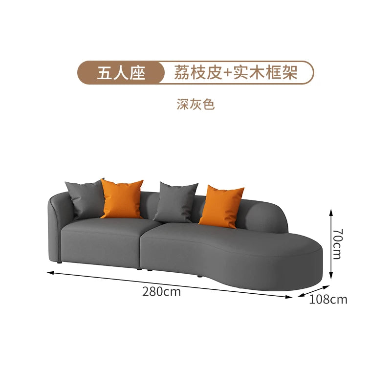 Salon Sofa - Modern Designer Ergonomic Leather Corner Sofa for Office and Home