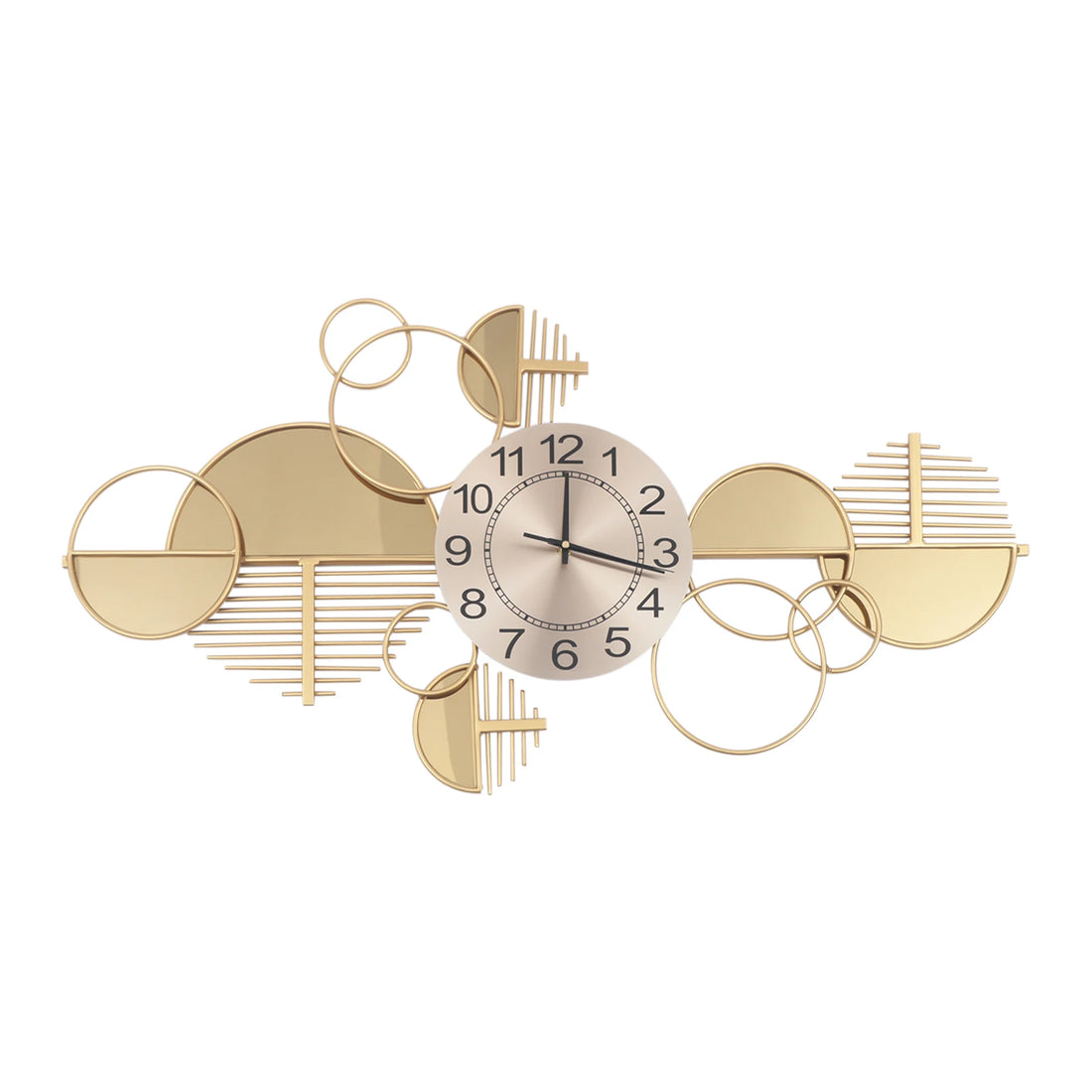 Large Golden Modern Minimalist Metal Wall Clock – Silent Decorative Timepiece for Living Room