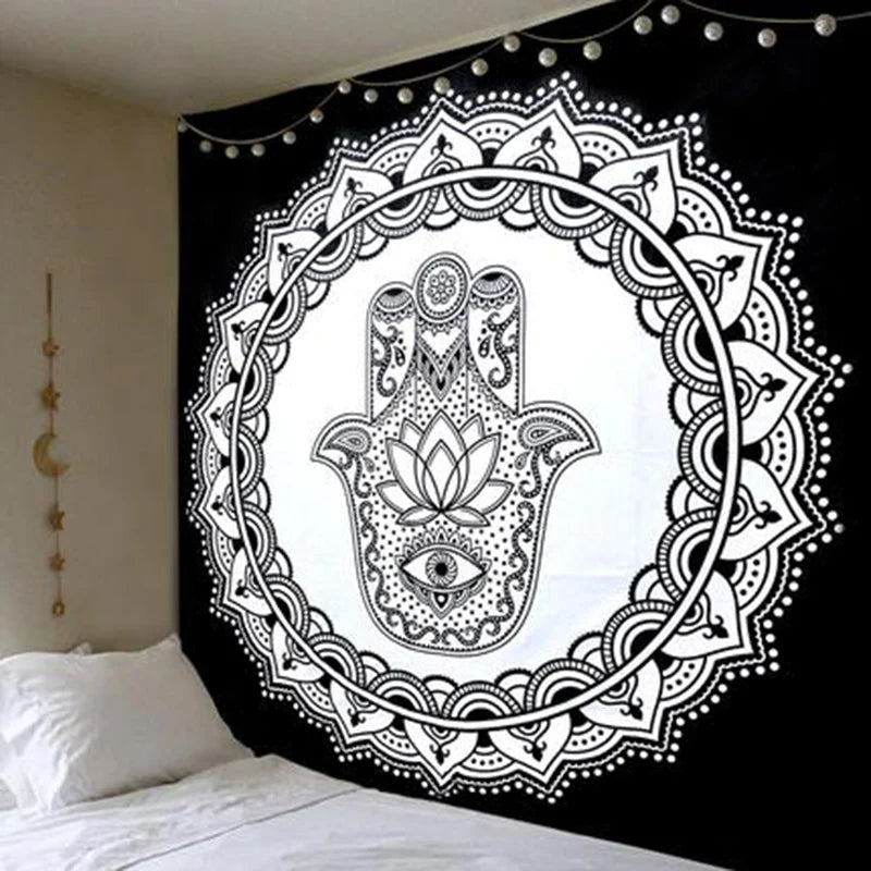 Polyester Mandala Print Tapestry – Wall Hanging, Carpet, Yoga Mat, or Beach Blanket