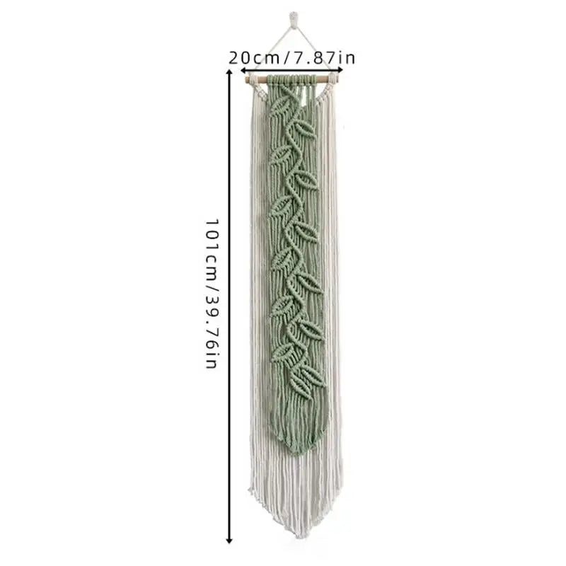 Boho Macrame Wall Tapestry – Handmade Woven Yarn Tassel for Bedroom, Living Room, and Cafe Decor