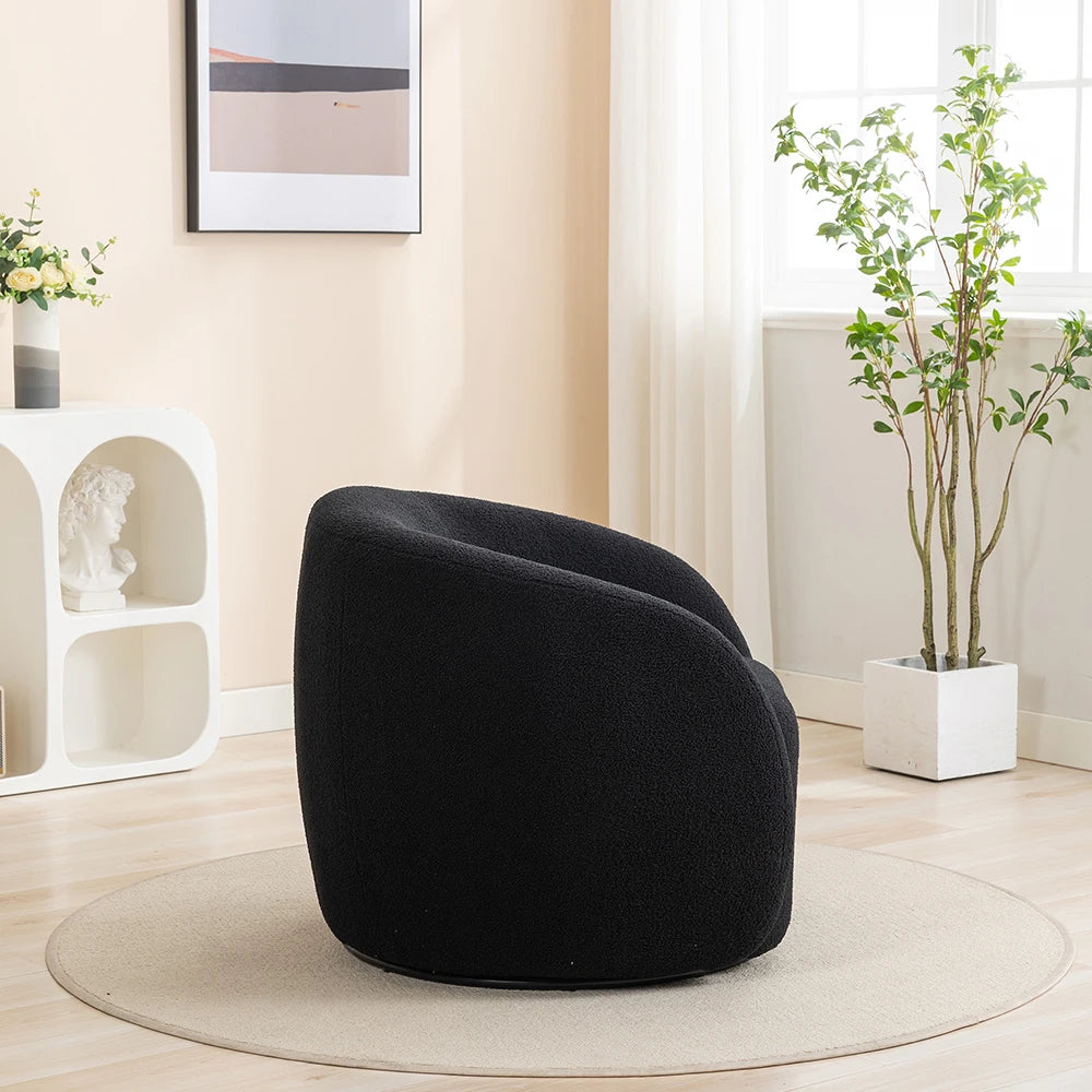 SEYNAR Modern Velvet 360 Degree Swivel Accent Armchair - Upholstered Round Barrel Chair