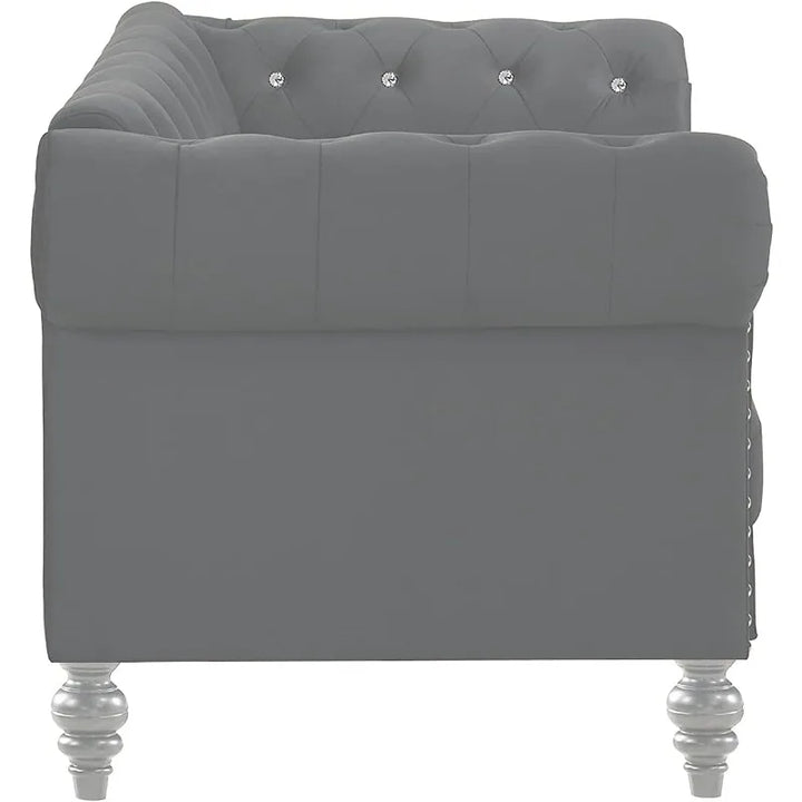 Glam Emma Velvet Three-Seater Chesterfield Sofa