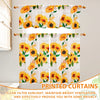 3Pcs Sunflower Valance and Tier Curtains – Light Filtering Kitchen Curtain Set with Wide Rod Pocket