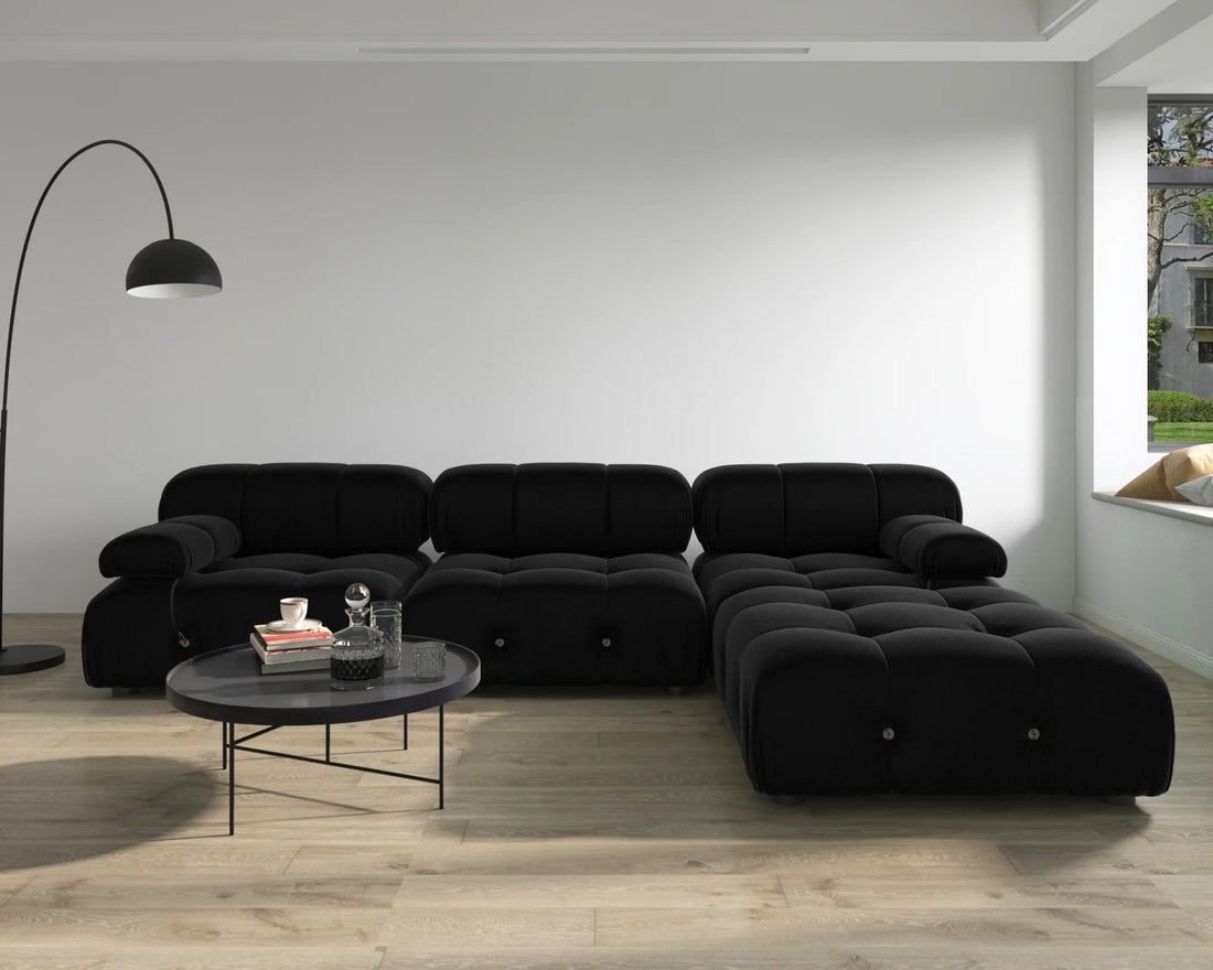 Minimalist U-Shaped Sectional Sofa with Ottomans