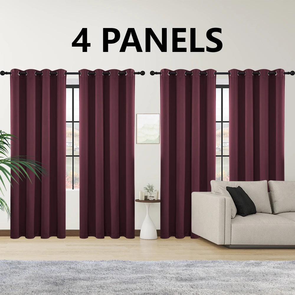 4 Blackout Curtains with Perforated Top – Perfect for Ultra Wide Windows