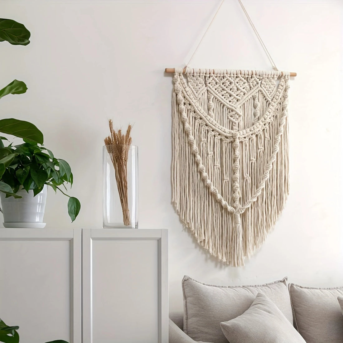 Handmade Woven Tapestry – Bohemian Macrame Background Cloth for Wall Hanging Décor