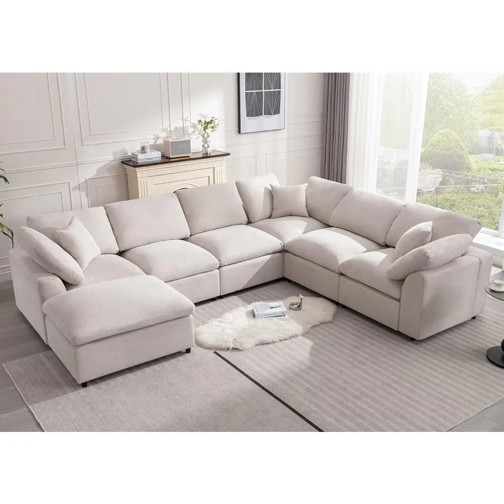 Cloud Sectional Sofa with Movable Ottoman