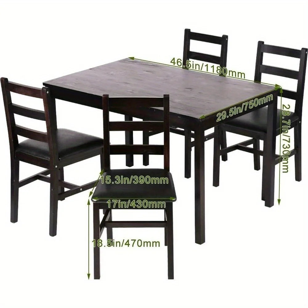 Wooden Kitchen & Dining Table Set – Elegant 100% Solid Wood Construction