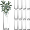 12-Pack Tall Clear Glass Cylinder Vases – Floating Candle Holders & Decorative Vases for Home, Weddings, and Events